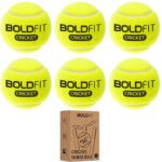 Boldfit Cricket Ball Tennis Ball Box Set Pack Green High Bounce Soft Light Weight Combo Cricket Tennis Ball(Standard, Pack Of 6, Green)