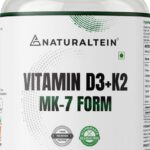 Naturaltein Vitamin D3 + K2 Support |600 Iu Plant D3 & 55 Mcg K2 For Bone & Heart|(60 Capsules)