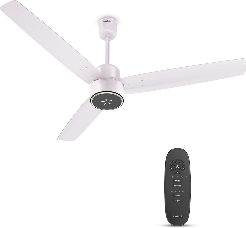 Havells Fab Uled|Led Speed Indicator|Remote Controlled|Upto 65% Energy Saving With 3 Year Warranty Bldc Motor With Remote 1200 Mm Ceiling Fan(5 Star | Blush Ivory | Pack Of 1)