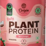 Origin Nutrition Naturalprotein With 25G/Serving, Muscle Gain And Recovery ,Third-Party Certified Plant-Based Protein(290 G, Strawberry Delight)