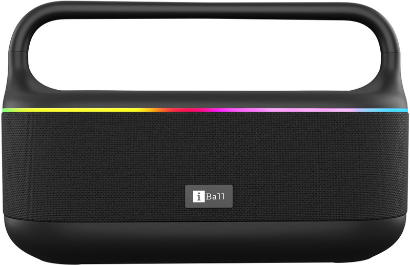 Iball Dhun, 5Hrs Playback, Dual Drivers, Dual Eq,Powerful Bass, Tws, Rgb, Type-C 50 W Bluetooth Party Speaker(Black, Stereo Channel)