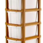J K International 5 Compartments Plastic Multipurpose Drawer, Storage Organizer Home(White)