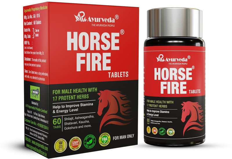 A R Ayurveda Horse Fire Tablets – Ayurvedic Stamina Booster For Men(60 Tablets)