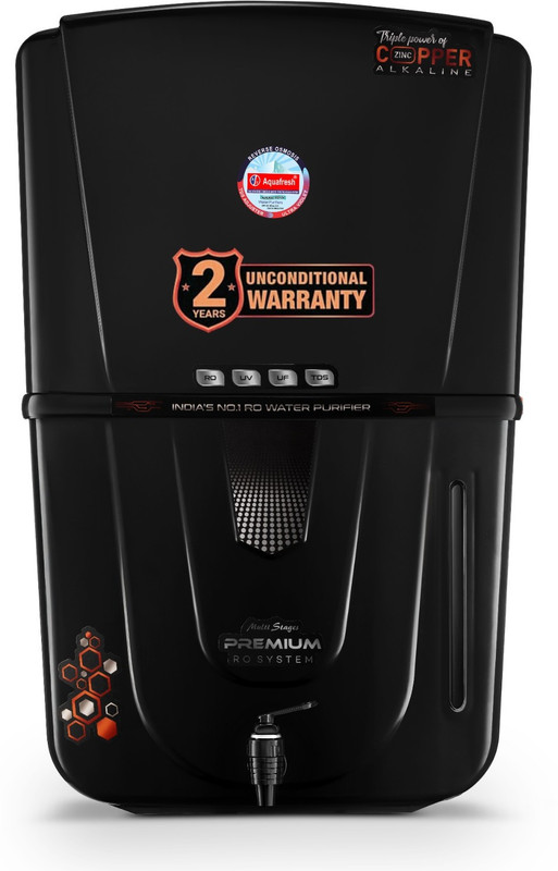 Aqua Fresh Ultra Pro | Bis Isi Certified | 2 Year Unconditional Warranty | Black 18 L Ro + Uf + Uv + Copper + Alkaline + Mineralizer Water Purifier(Black)