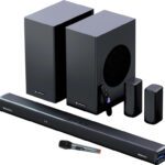 Zebronics Juke Bar 9850 Dolby Atmos Dual Wireless (Subwoofer + Satellites)Uhf Microphone 725 W Bluetooth Soundbar(Black, 5.2.4 Channel)
