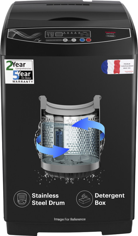 Thomson 11 Kg Purewash With Stainless Steel Drum, Magic Filter And Multiple Wash Programs Fully Automatic Top Load Washing Machine Grey(Ttl1100S)