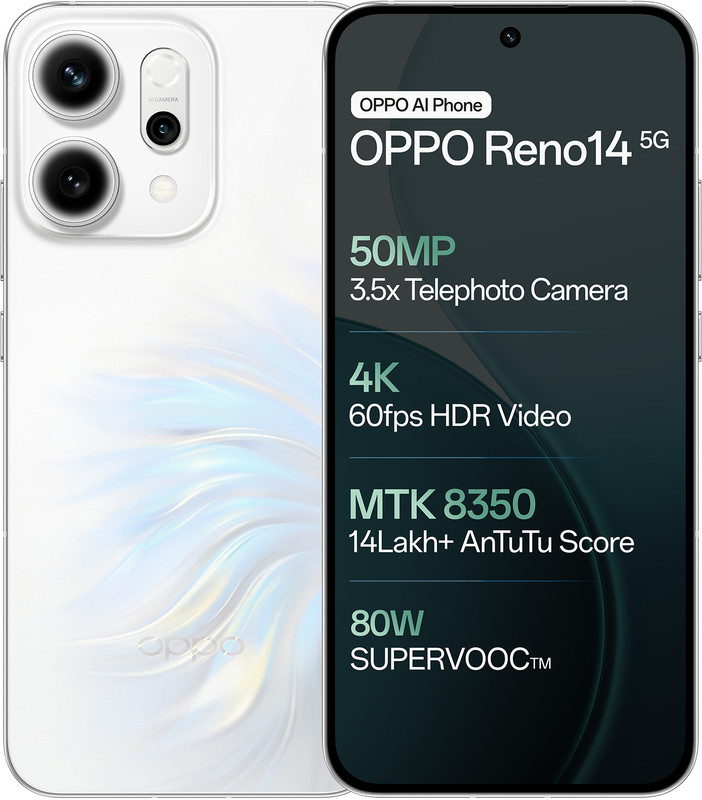 Oppo Reno14 5G (Pearl White, 256 Gb)(8 Gb Ram)