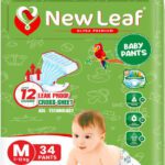 Newleaf Baby Diaper Pants 12Hrs Absorption, Adl, Medium (7-12Kg), Jumbo Pack Of 1 – M(34 Pieces)