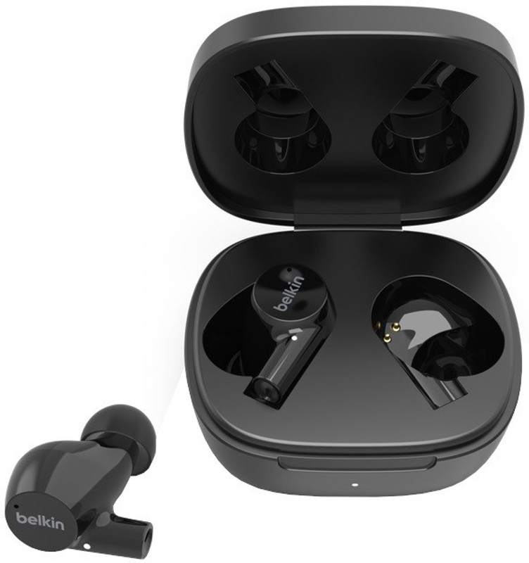 Belkin Tws Earbuds Ipx5,Up To 31 Hrs. Playtime Wireless Charging Dual Mic On Each Side Bluetooth(Black, True Wireless)