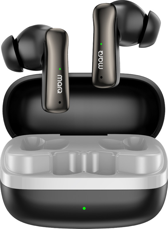 Marq By Flipkart Rhythm Q0824 30 Hours Playtime Type C Fast Charging Bluetooth Dual Mic Enc Bluetooth(Black, True Wireless)