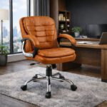 Oakcraft Leatherette Office Executive Chair(Tan, Optional Installation Available)