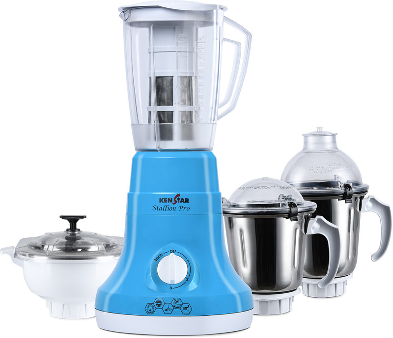 Kenstar Stallion 750 W Mixer Grinder(Stallion Pro | 4 Jars | Light Blue & White)