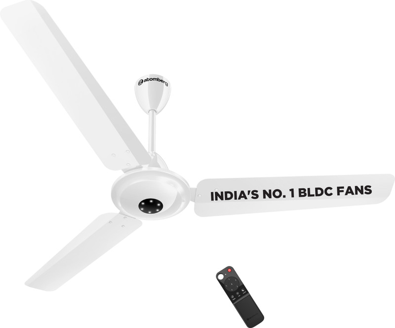 Atomberg Efficio Alpha|India’S No.1 Bldc Fan| High Air Flow|Led Speed Indicator| With 2 Year Warranty Bldc Motor With Remote 1200 Mm Ceiling Fan(5 Star | Gloss White | Pack Of 1)