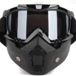 Steelbird Air 100% Goggle Face Mask Anti Scratch Uv Protective Face Mask Motorbike Helmet(Black)