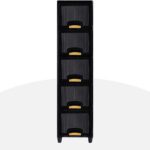J K International 5 Compartments Plastic Chest Of Drawers(Black)