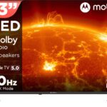 Motorola 108 Cm (43 Inch) Qled Ultra Hd (4K) Smart Google Tv 2025 Edition With 5.0 Os, 30 W Speaker, 120Hz Game Accelerator, And Dolby Audio(43Uhdgqmwsdq)