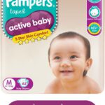 Pampers Active Baby Taped Diapers With Adjustable Fit – M(62 Pieces)