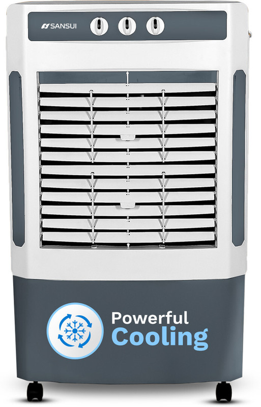 Sansui 93 L Desert Air Cooler Smart Water Monitoring , 3-Side Honeycomb Cooling Pad(White, Grey, Desert)