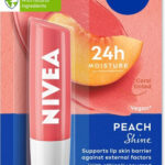 Nivea Shine Caring Lip Balm Peach(Pack Of: 1, 4.8 G)