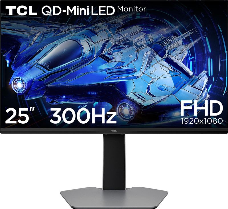 Tcl G64 62.23 Cm (25 Inch) Full Hd Led Backlit Va Panel With Qd-Mini Led, Hdr 600 Nits, Universal Stand, Flicker Free Low Blue Light Eye Care, Hdmi Port And Display Port, Gaming Monitor (25G64)(Response Time: 1 Ms, 300 Hz Refresh Rate)