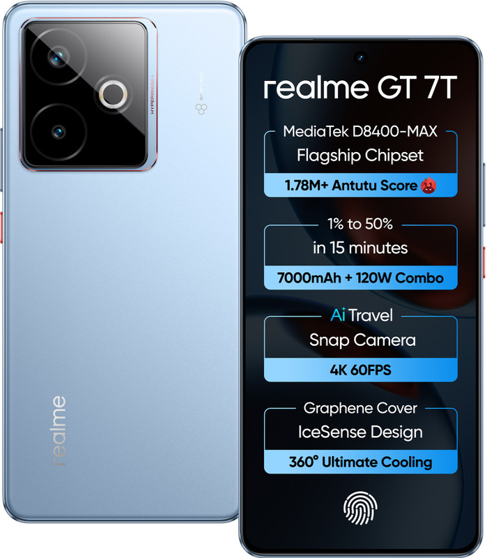 Realme Gt 7T (Icesense Blue, 256 Gb)(8 Gb Ram)