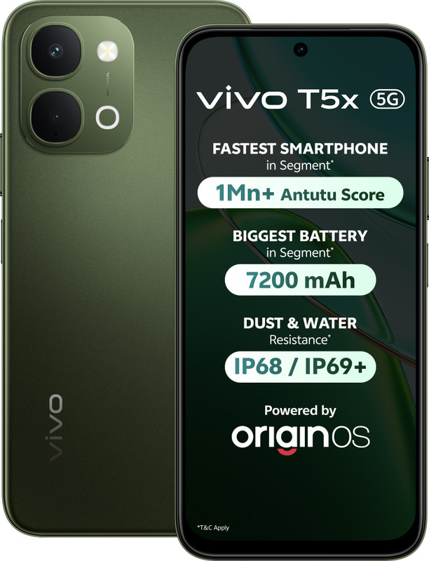 Vivo T5X 5G (Cyber Green, 128 Gb)(6 Gb Ram)