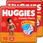 Huggies Comfy Baby Diaper Pants, Upto 50% Faster Absorption (56 X 2) – Xl(112 Pieces)