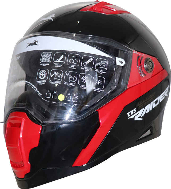 Tvs Raider Racing Motorbike Helmet(Black Red)