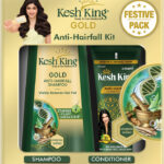 Kesh King Gold Anti Hairfall Kit, For Soft, Smooth & Voluminous Hair(2 Items In The Set)