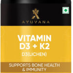 Ayuvana Vitamin D3 K2 Tablets 600 Iu D3 55Mcg K2 Bone For Immunity Support(60 Tablets)