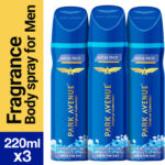 Park Avenue Original Collection Cool Blue Combo Deodorant Spray  –  For Men(660 Ml, Pack Of 3)