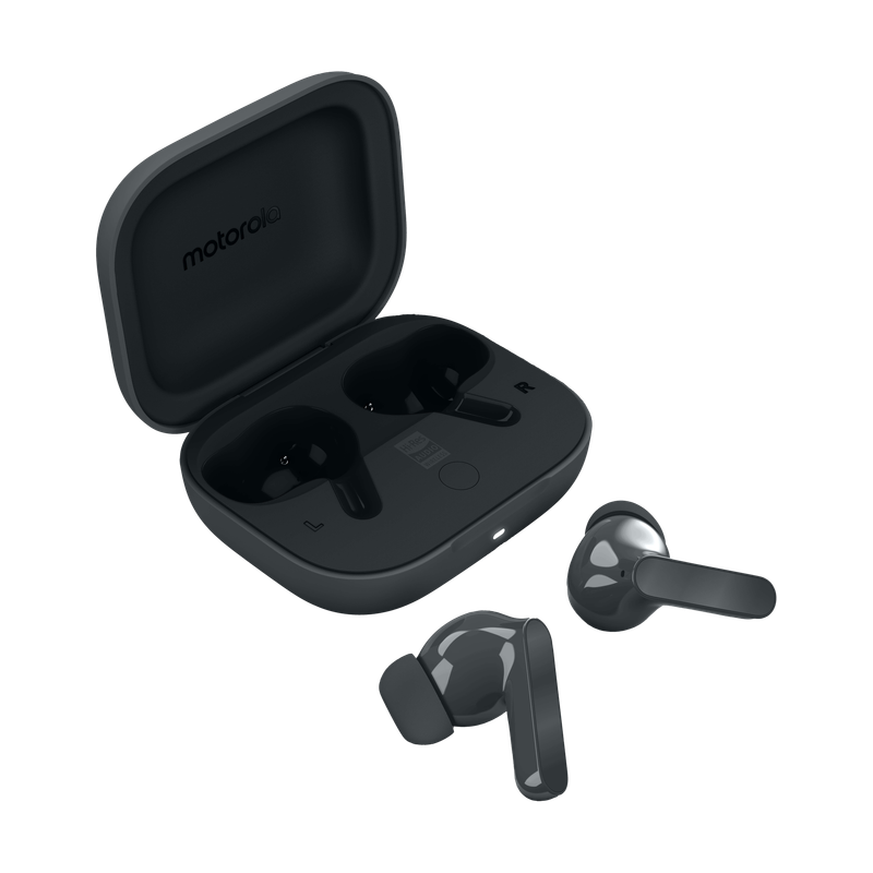 Motorola Moto Buds Bass |Hi-Res Audio & Ldac | 12.4Mm Drivers |50Db True Anc | 6 Mic Bluetooth(Pantone Dark Shadow, True Wireless)