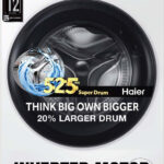Haier 7 Kg Ai With Inverter Motor,Puristeam And Refresh Function, Anti Bacterial Technology, Super Drum 525Mm With Custom Wash Programs Fully Automatic Front Load Washing Machine Black, White(Hw70-Im12929)