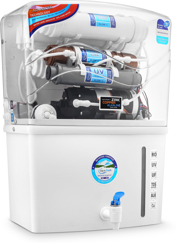 Aqua Frisch Af-001 12 L Ro + Uv + Uf + Copper + Alkaline + Minerals Water Purifier(White)
