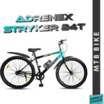 Adrenex Stryker 24T | 85% Pre-Assembled 24 T (Inch) Mountain Cycle(Single Speed, Blue, Only Front Suspension)