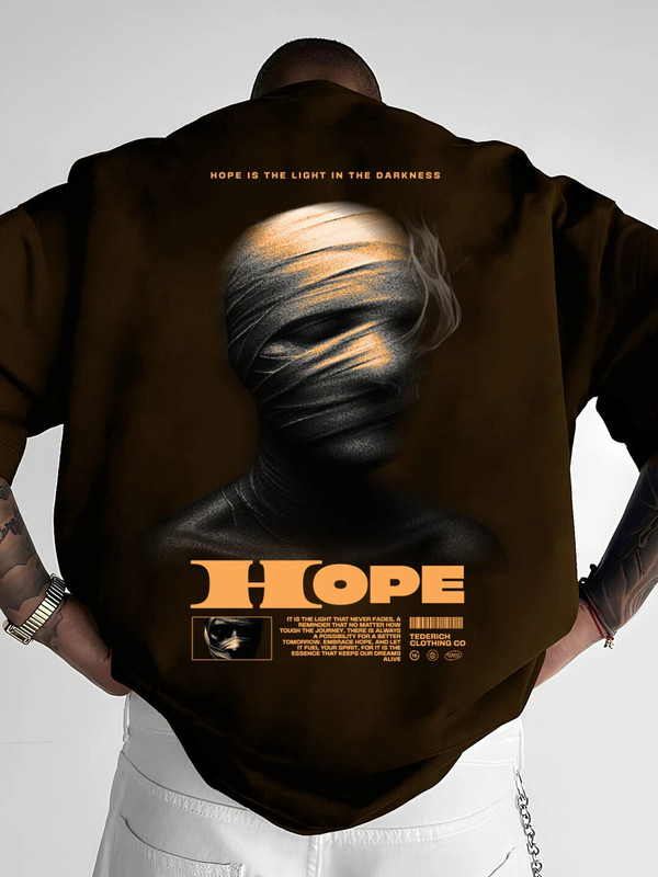 Hadar Graphic Print Men Round Neck Brown T-Shirt