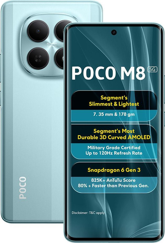 Poco M8 (Glacial Blue, 128 Gb)(6 Gb Ram)