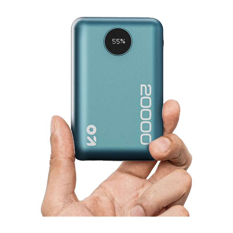 Goboult Ampvault V20 20000 Mah 22.5 W Compact Pocket Size Power Bank(Teal, Lithium Polymer, Fast Charging For Earbuds, Mobile, Smartwatch, Speaker, Tablet, Trimmer)
