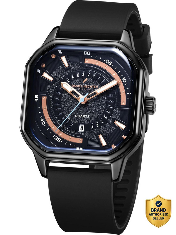Daniel Hechter Model Dhm1003 Modern Analog Watch For Men With Octagon Dial And Silicon Band Analog Watch – For Men