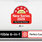 Lg 2026 Model 1.42 Ton 5 Star Split Smart Inverter Faster Cooling And Energy Saving, Ai Convertible 6-In-1 Cooling, 4 Way Air Swing, Hd Filter With Anti-Virus Protection, Cools At 55 Degree Celsius, Him Clean, 5000 W, Monsoon Comfort, Viraat Mode And Diet Mode Plus Ac(As-Q19Ynze2, White)