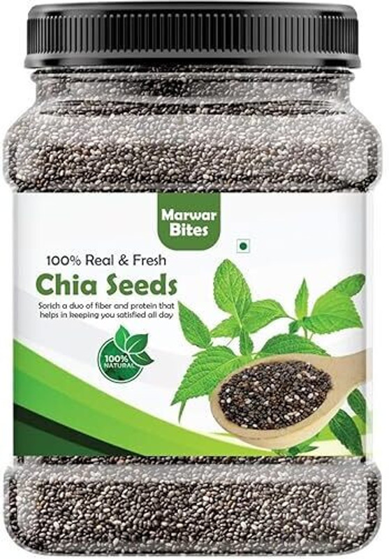 Marwar Bites Chia Seeds – Seeds For Weight Management | Rich In Calcium, Protein & Fibre Chia Seeds(500 G)