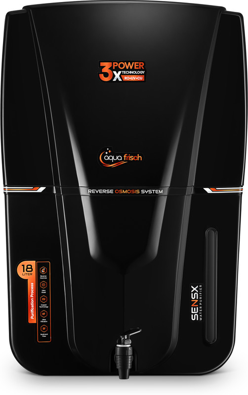 Aqua Frisch Prime Audi 18 L Ro + Uv + Uf + Copper + Tds Control Water Purifier(Black)