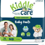 Kiddle Care Easy Comfort Baby Diaper Pants | New Born/Extra Small (Nb/Xs) | 2-5 Kg – New Born(76 Pieces)