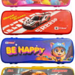 Vikas Cartoon Princess, Red Race Car, Be Happy, All Rounder Art Plastic Pencil Boxes(Set Of 4, Multicolor)