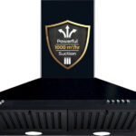 Livpure Airis-Neo-60 1000 Cmh 60 Cm Pyramid Shape 60 Cm| 3 Layer Baffle Filter|Powerful Suction | 5 Years Motor Warranty| Low Noise |Led Lamp | Push Button Control Chimney(Wall Mounted, Black)