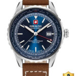 Swiss Military Hanowa Afterburn Gmt Water Resistant Dial 3 Hand Leather Strap Analog Watch  – For Men