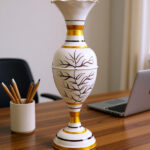 Rapidflue Flower Vase For Home Decor – Decorative Flower Pot For Living Room & Office Iron Vase(23 Inch, White)