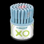 Hauser Xo 0.6 Mm Tumbler | Sleek Body & Minimalistic Design | Smooth Writing Ball Pen(Pack Of 50, Ink Color – Blue, Black & Red)