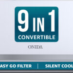 Onida 2026 Model 1.5 Ton 3 Star Split Inverter 9-In-1 Convertible, Stabilizer Free Operation, Deep Frost Clean, Silent Cool, Gold Fin Coating 4 Way Swing Ac Ac(Ir183Flsv, White)