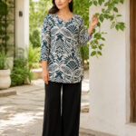 Fyunl Women Printed, Floral Print Straight Kurta(Beige, Dark Green)